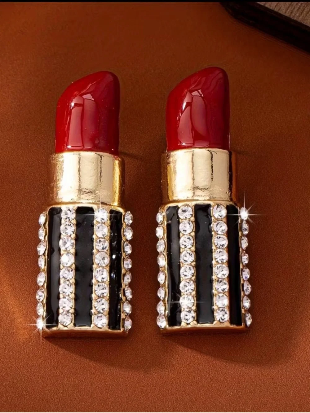 Red Lipstick Statement Earrings - Women Makeup Accessory